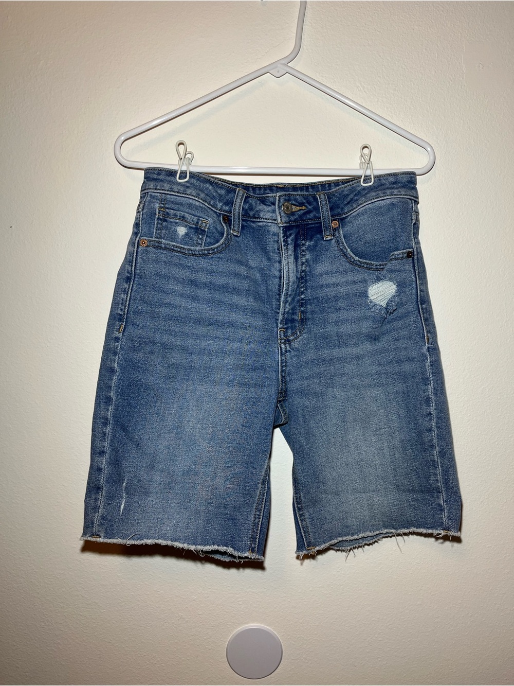 Old Navy High Rise OG Straight Denim Shorts Blue